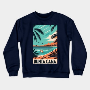 A Vintage Travel Art of Punta Cana - Dominican Republic Crewneck Sweatshirt